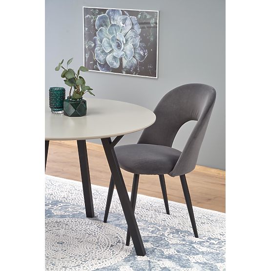 Round Table BALROG, Frame - Black, Top - Light Grey (2p=1pc)