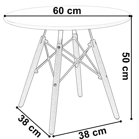 Round Table PARIS DTW 60 cm White
