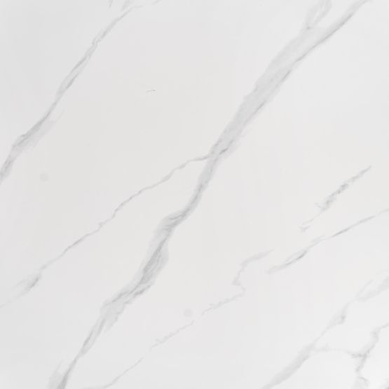 Round Table REGINALD Top - White Marble, Legs - Silver