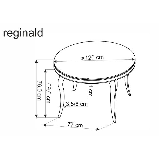 Round Table REGINALD Top - White Marble, Legs - Silver