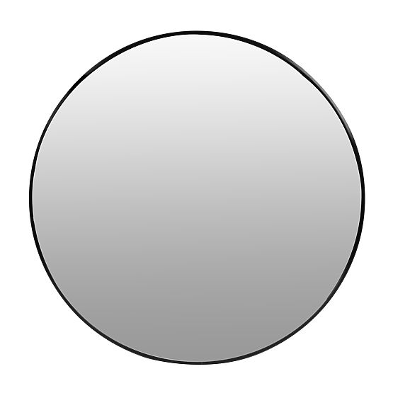 Round Wall Mirror 80 cm Hanging Modern Black Frame Aluminum ModernHome