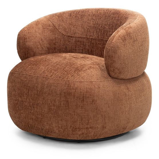 Rumble Swivel Chair Copper, Rounded Shape