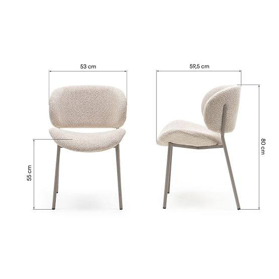 Safira Upholstered Chair Beige, Boucle