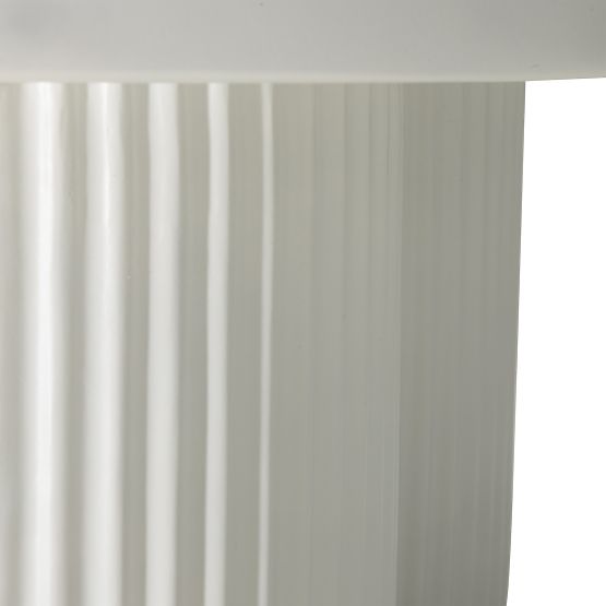 Salerno Coffee Table 45 cm, Round, White, with Grooving