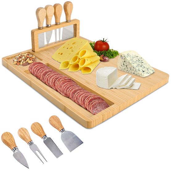Salers Cheese and Snack Board with Cutlery