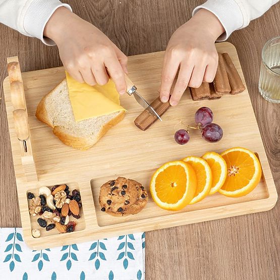Salers Cheese and Snack Board with Cutlery