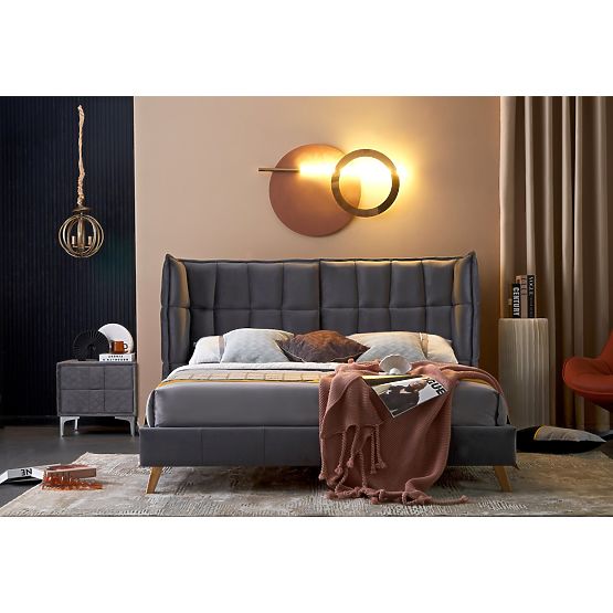 SCANDINO Bed 160, Gray (2p=1pc)