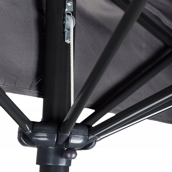 Semi-circular parasol for the terrace - grey