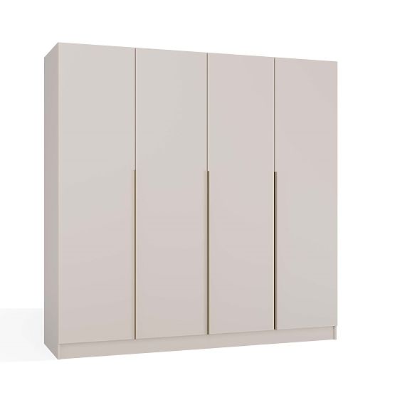 SENSO 4D WARDROBE 200 CM 4 DOORS GOLD HANDLES FOR LIVING ROOM BEDROOM CASHMERE BEIGE