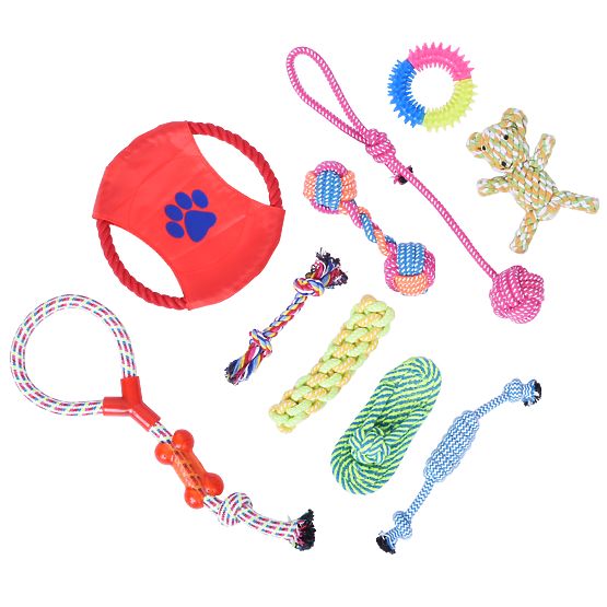 Set of 10 DYLAN Dog Toys Tug Ropes
