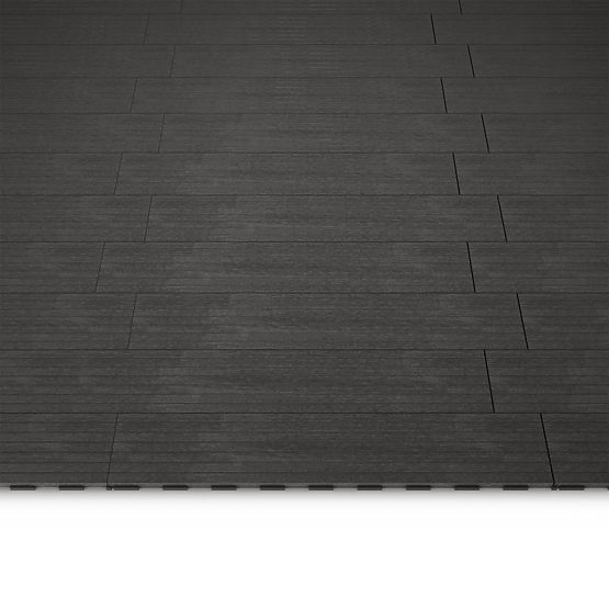Set of 16 Ardena Composite Decking Boards in Dark Gray WPC Wood, Easy Installation