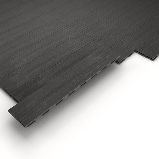 Set of 16 Ardena Composite Decking Boards in Dark Gray WPC Wood, Easy Installation