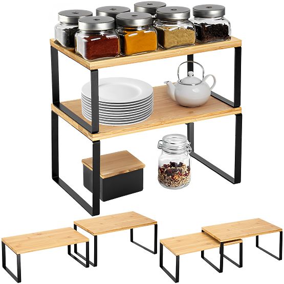 Set of 2 Bamboo Shelves GINGER