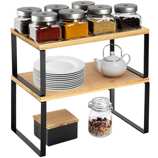 Set of 2 Bamboo Shelves GINGER