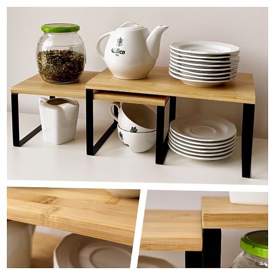 Set of 2 Bamboo Shelves GINGER