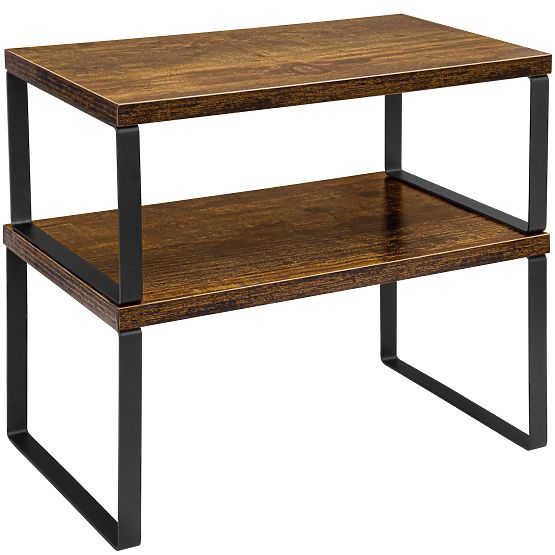 Set of 2 Bamboo Shelves GINGER RUSTIC