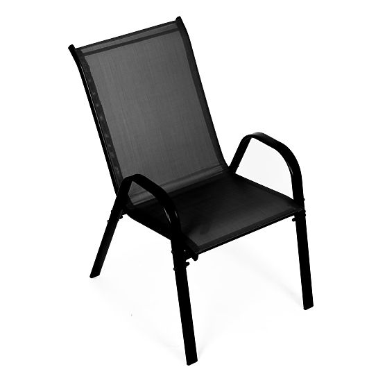 Set of 2 Garden Chairs for Terrace Balcony Black