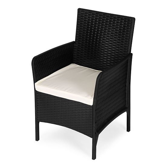 Set of 2 Garden Chairs with Cushion, Balcony, Terrace, Garden Chair Set Black MultiGarden