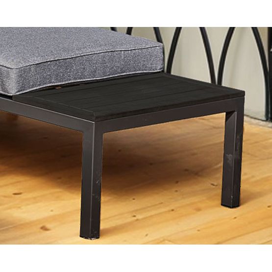 Set of 2 x Corner Two-Seater Sofa Steel VENTO Coffee Table Black