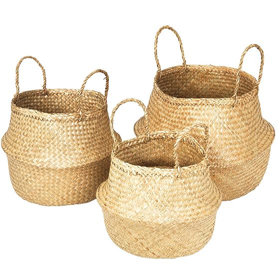 Set of 3 Natural BOHO Baskets