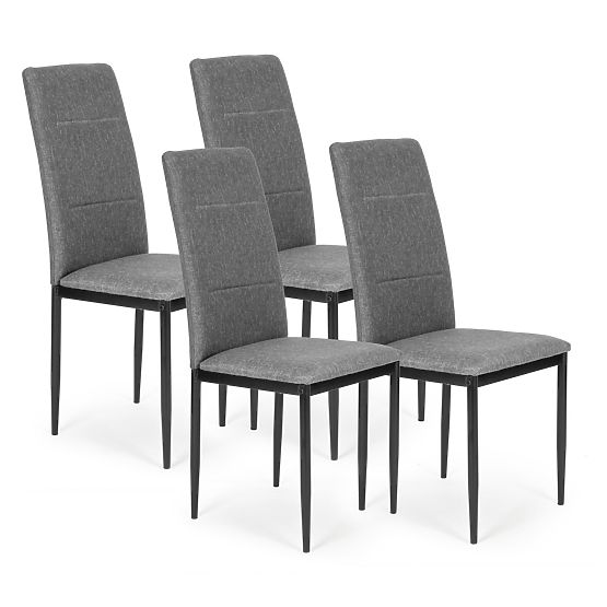 Set of 4 Dining and Living Room Chairs - Grey