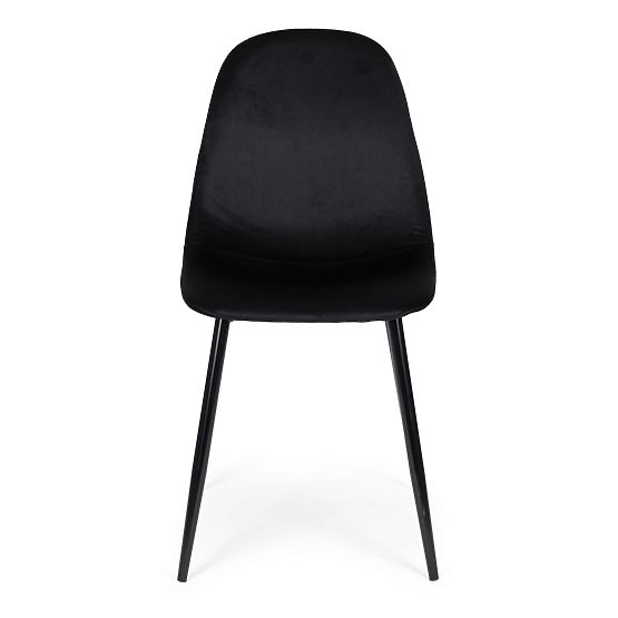 Set of 4 Velvet Chairs for Dining and Living Room - Black