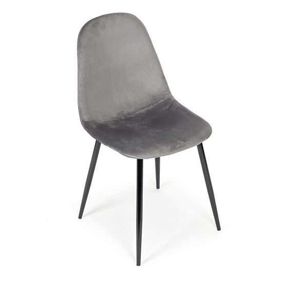 Set of 4 Velvet Chairs for Dining and Living Room - Gray