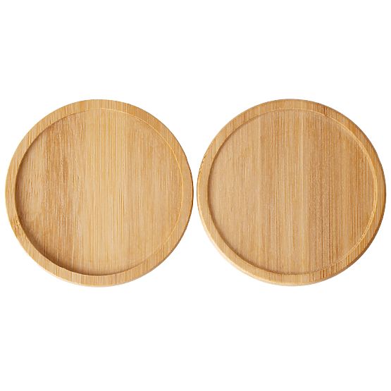 Set of 6 Bamboo Coasters for Cups EMERALD
