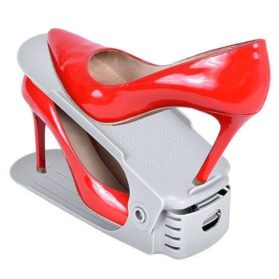Set of Adjustable Shoe Holders 10 Pieces Grey