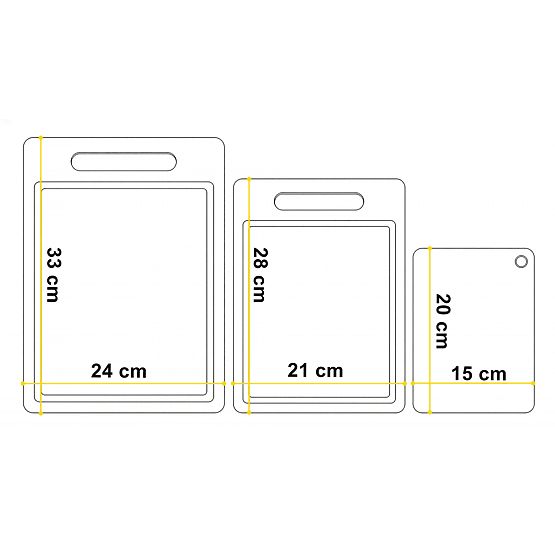Set of Bamboo Cutting Boards TAVOLA 3 Pieces