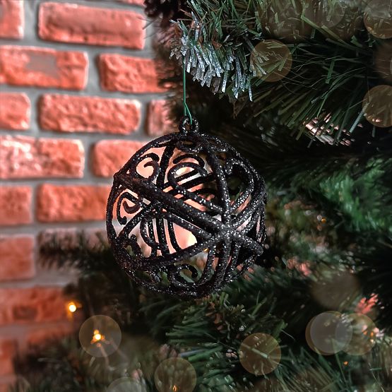 SET OF CHRISTMAS BALLS BLACK 6PCS KL-21X25