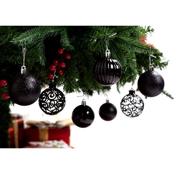 SET OF CHRISTMAS BALLS BLACK 6PCS KL-21X25