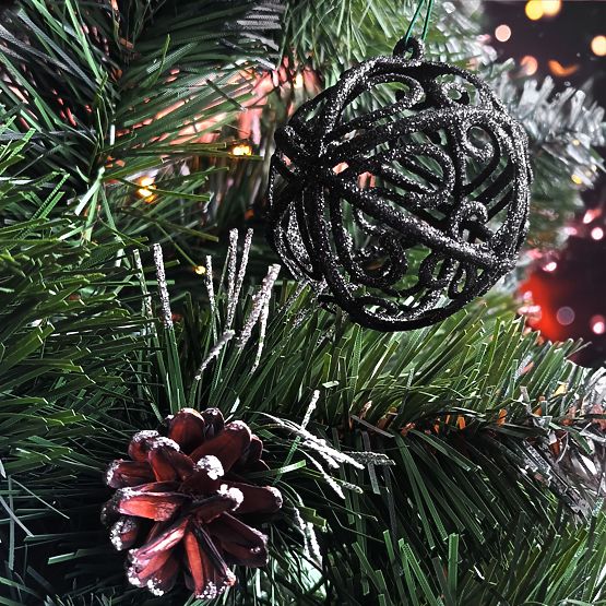 SET OF CHRISTMAS BALLS BLACK 6PCS KL-21X25