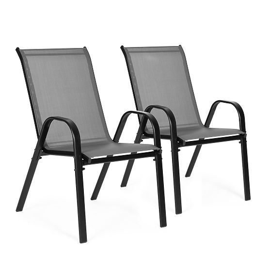 Set of Garden Chairs for Terrace Balcony Gray