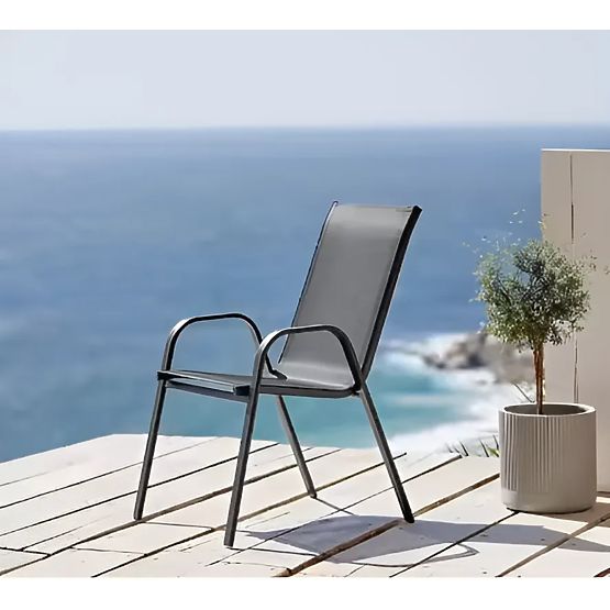 Set of Garden Chairs for Terrace Balcony Gray
