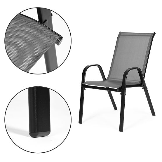 Set of Garden Chairs for Terrace Balcony Gray