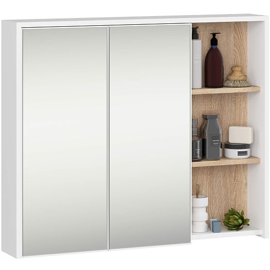 SET OF HANGING BATHROOM FURNITURE VAMI WHITE / SONOMA OAK