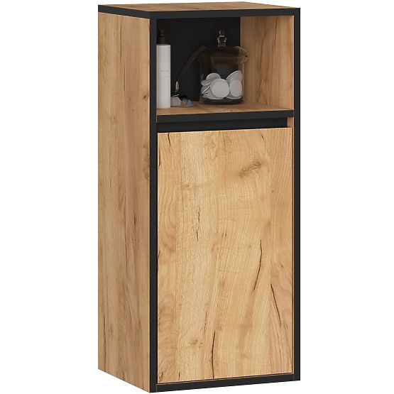 SET OF HANGING BATHROOM FURNITURE WITH OPENINGS VAMI CRAFT OAK / BLACK
