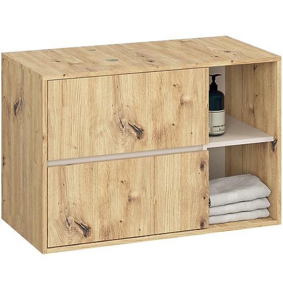 SET OF HANGING BATHROOM FURNITURE WITH OPENINGS VAMI OAK ARTISAN / CASHMERE