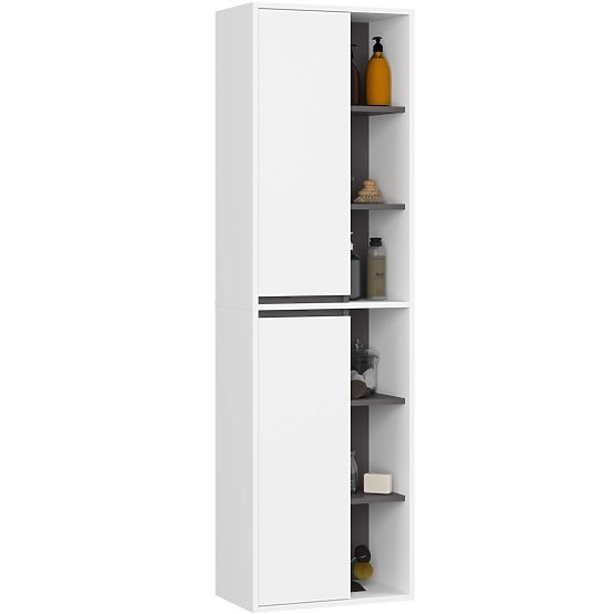 SET OF HANGING BATHROOM FURNITURE WITH OPENINGS VAMI WHITE / GRAPHITE GRAY