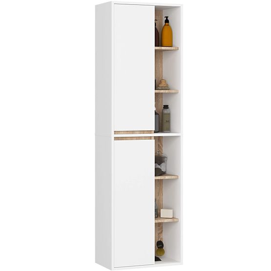 SET OF HANGING BATHROOM FURNITURE WITH OPENINGS VAMI WHITE / SONOMA OAK