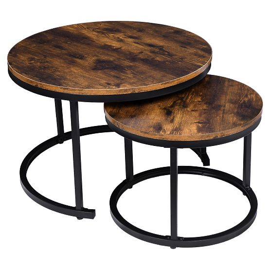 Set of Two Galen Rustic Loft Tables