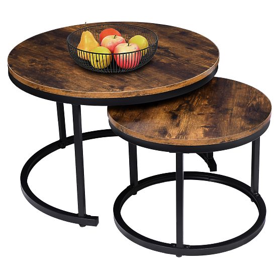 Set of Two Galen Rustic Loft Tables
