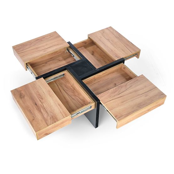SEVILLA Coffee Table Top: Oak Craft, Legs: Black (3p=1pc)