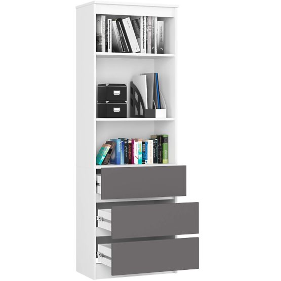 SHELF R60 3DR 2S CLP PK WHITE / GRAY