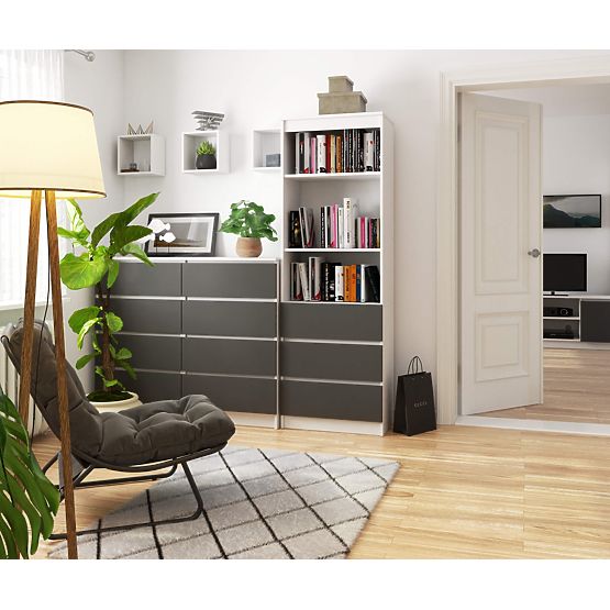 SHELF R60 3DR 2S CLP PK WHITE / GRAY