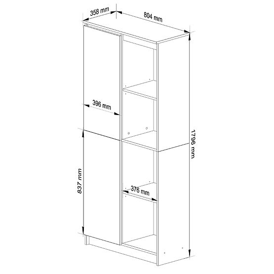 SHELF R80 1D 4P CLP WENGE / SONOMA