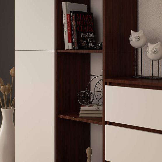 SHELF R80 1D 4P CLP WENGE / WHITE