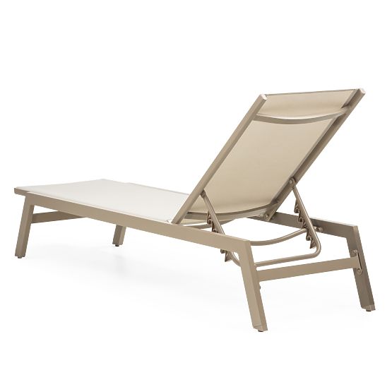 Shelly Adjustable Garden Lounger, Aluminum, Beige
