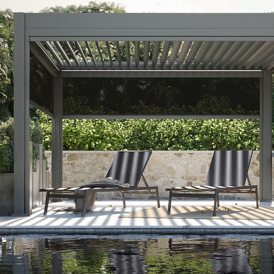 Shelly Adjustable Garden Lounger, Aluminum, Graphite